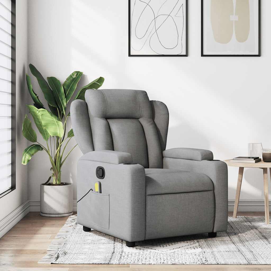 Massagestoel met lichtgrijze stof is nu te koop bij PeponiXL, paradijselijk wonen!
