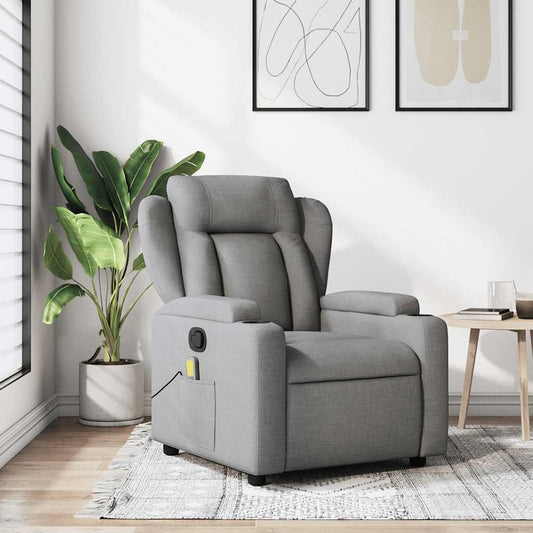 Massagestoel met lichtgrijze stof is nu te koop bij PeponiXL, paradijselijk wonen!