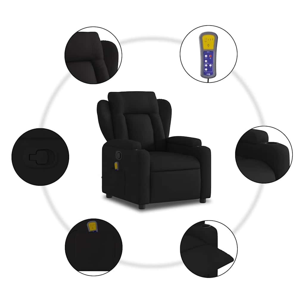 Massagestoel met zwarte stof is nu te koop bij PeponiXL, paradijselijk wonen!