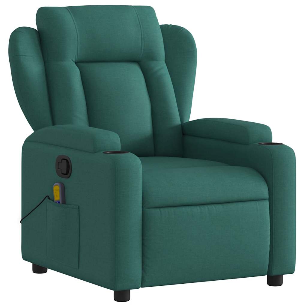 Massagestoel met donkergroene stof is nu te koop bij PeponiXL, paradijselijk wonen!