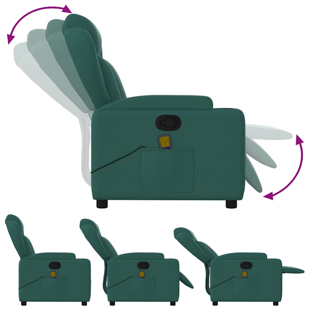 Massagestoel met donkergroene stof is nu te koop bij PeponiXL, paradijselijk wonen!