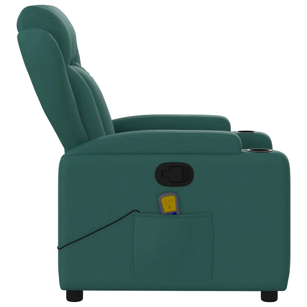 Massagestoel met donkergroene stof is nu te koop bij PeponiXL, paradijselijk wonen!