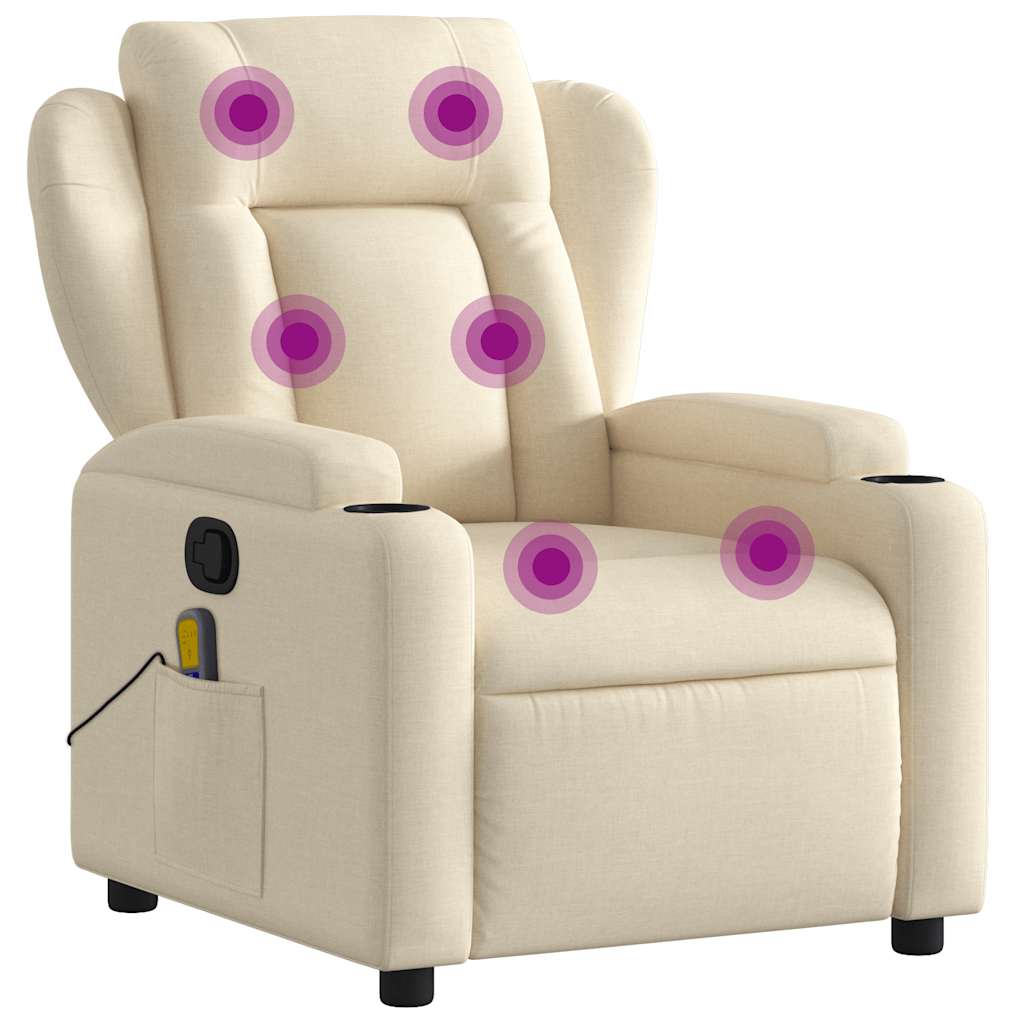 Massagestoel met crèmekleurige stof is nu te koop bij PeponiXL, paradijselijk wonen!