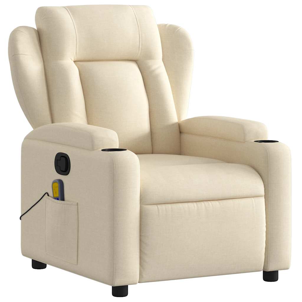 Massagestoel met crèmekleurige stof is nu te koop bij PeponiXL, paradijselijk wonen!
