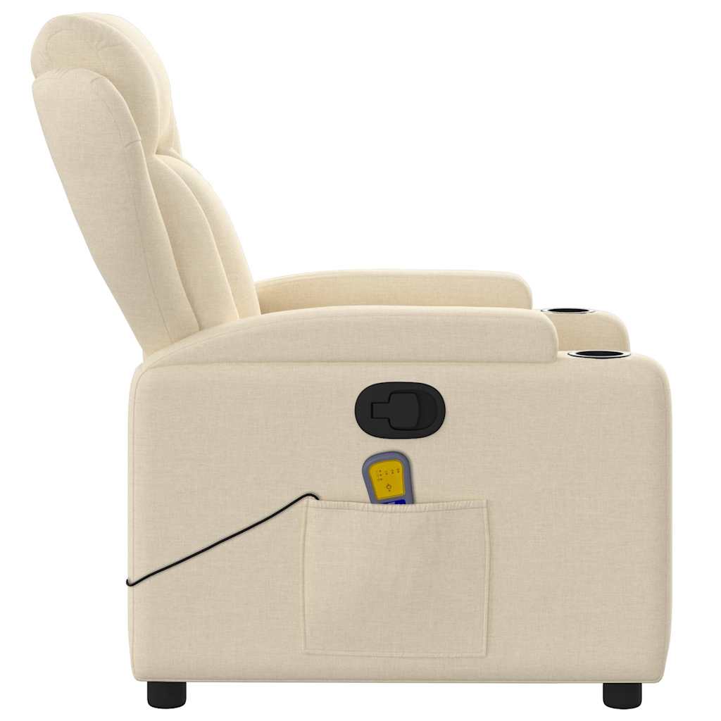 Massagestoel met crèmekleurige stof is nu te koop bij PeponiXL, paradijselijk wonen!