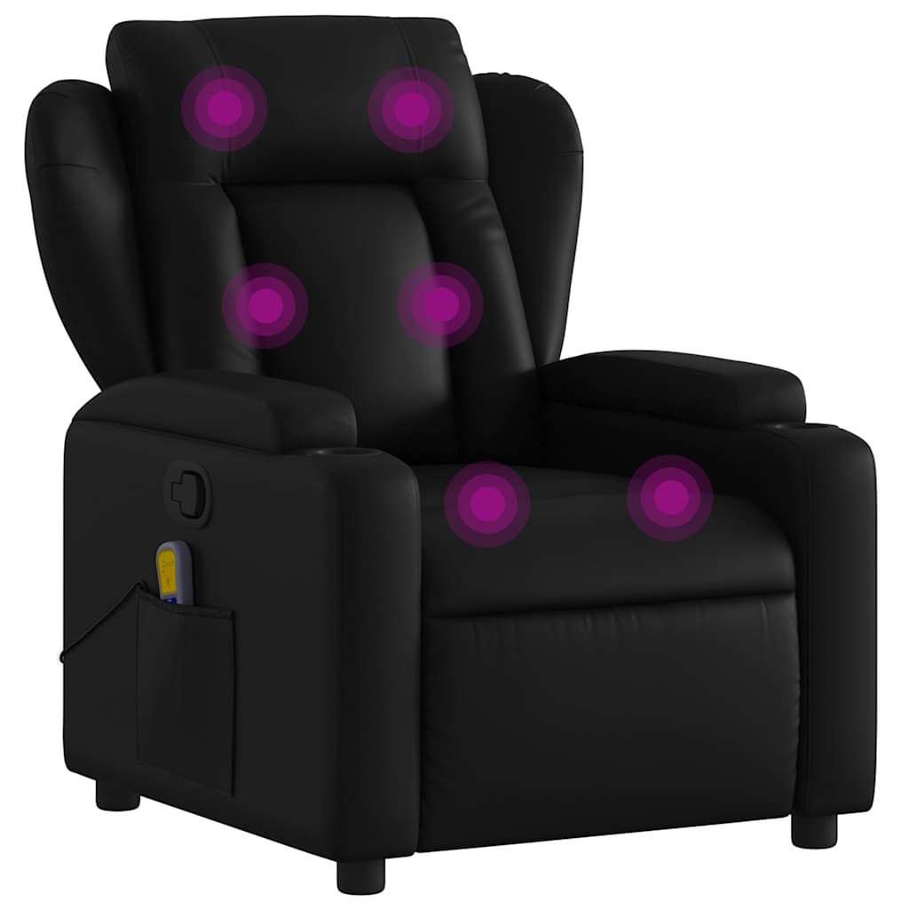 Massagestoel van zwart kunstleer is nu te koop bij PeponiXL, paradijselijk wonen!