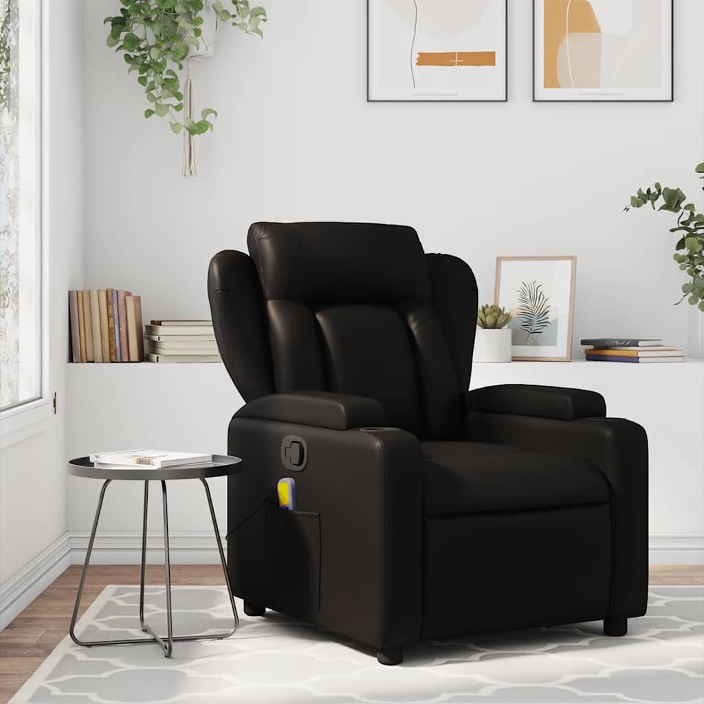 Massagestoel van zwart kunstleer is nu te koop bij PeponiXL, paradijselijk wonen!