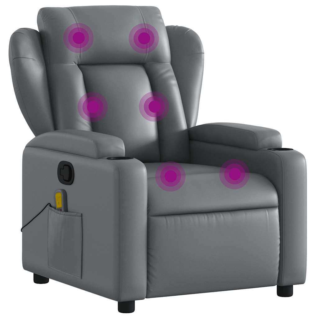 Massagestoel van grijs kunstleer is nu te koop bij PeponiXL, paradijselijk wonen!