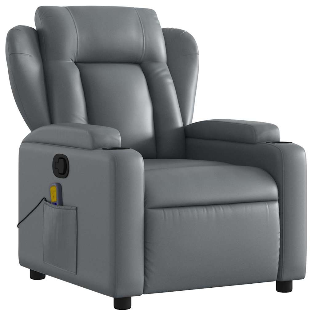 Massagestoel van grijs kunstleer is nu te koop bij PeponiXL, paradijselijk wonen!