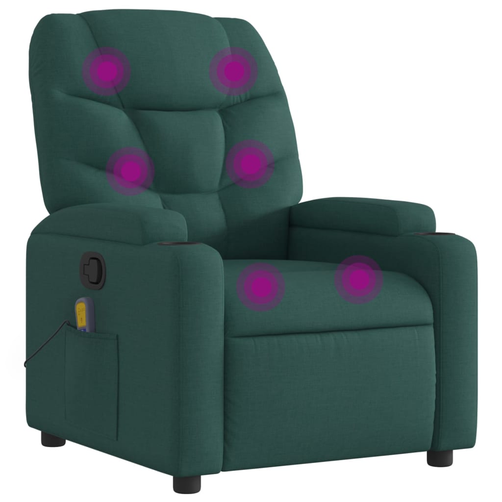 Massagestoel met donkergroene stof is nu te koop bij PeponiXL, paradijselijk wonen!