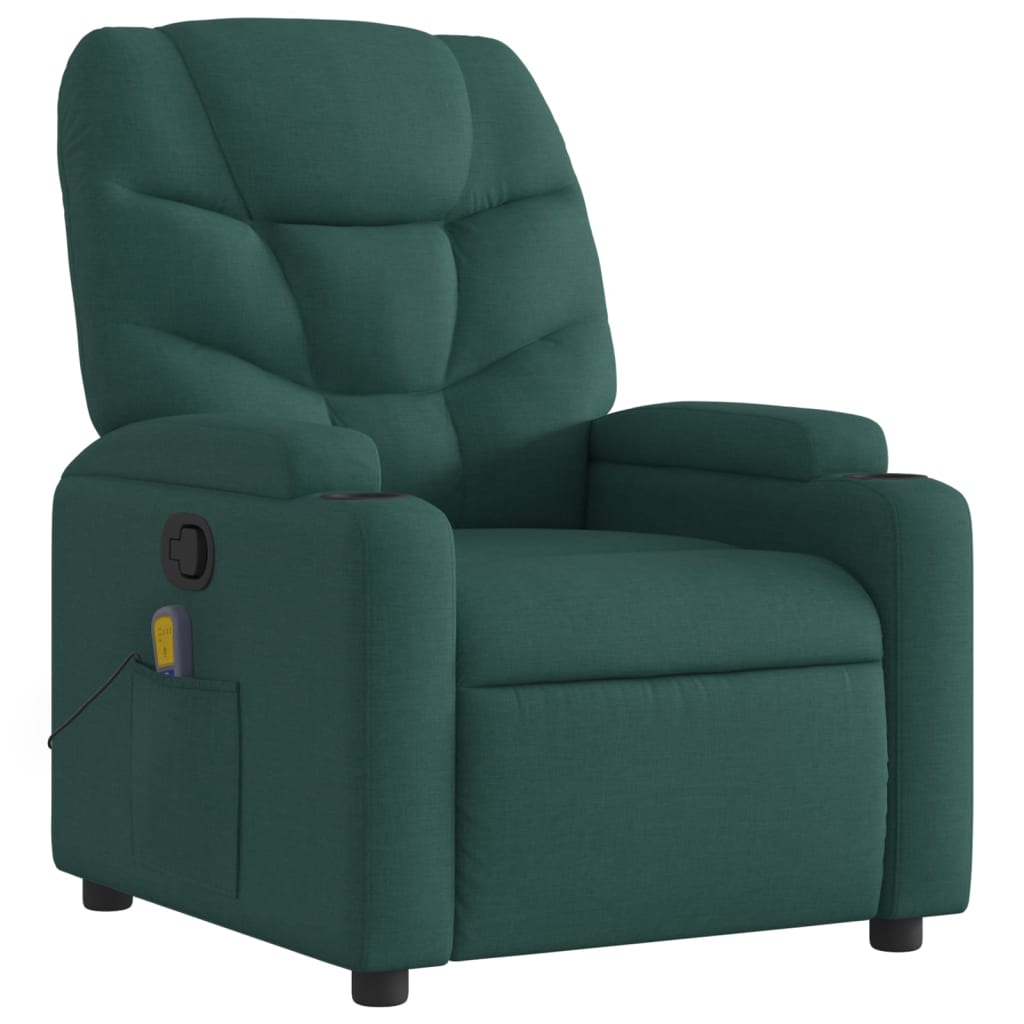 Massagestoel met donkergroene stof is nu te koop bij PeponiXL, paradijselijk wonen!