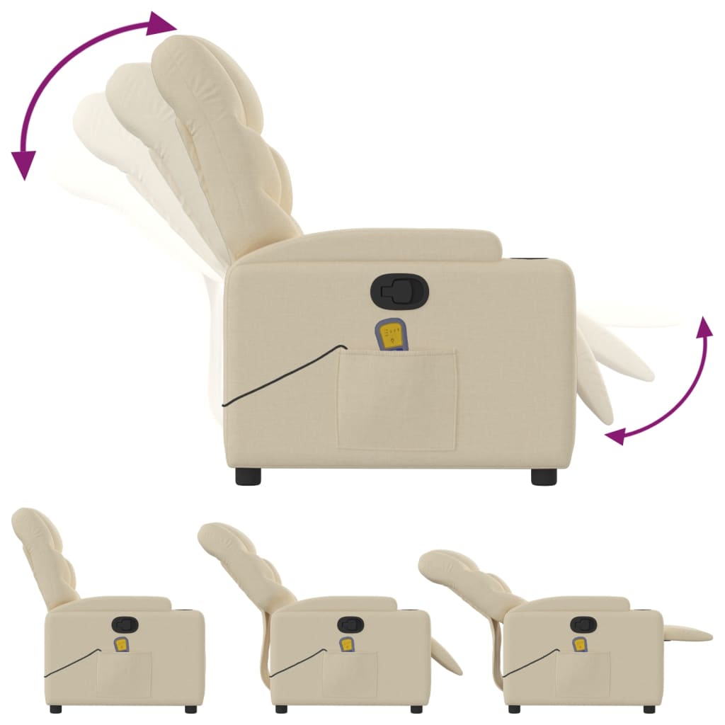 Massagestoel met crèmekleurige stof is nu te koop bij PeponiXL, paradijselijk wonen!
