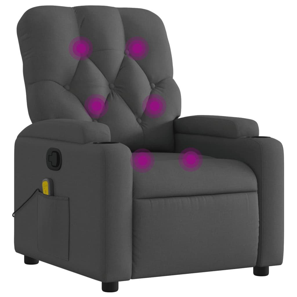 Massagestoel in donkergrijze stof is nu te koop bij PeponiXL, paradijselijk wonen!