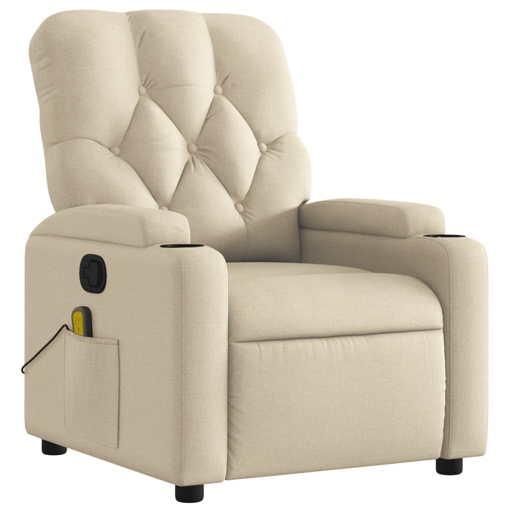 Massagestoel met crèmekleurige stof is nu te koop bij PeponiXL, paradijselijk wonen!