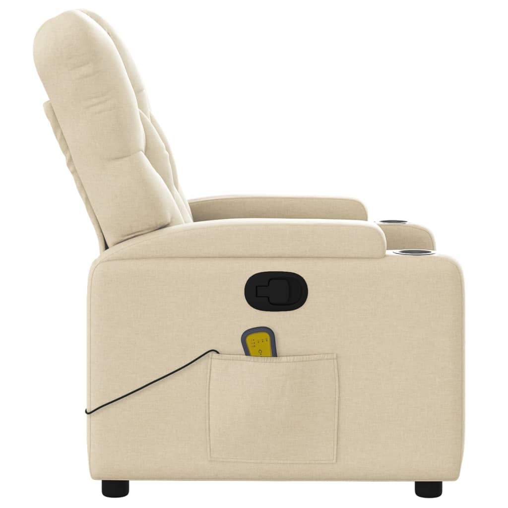 Massagestoel met crèmekleurige stof is nu te koop bij PeponiXL, paradijselijk wonen!