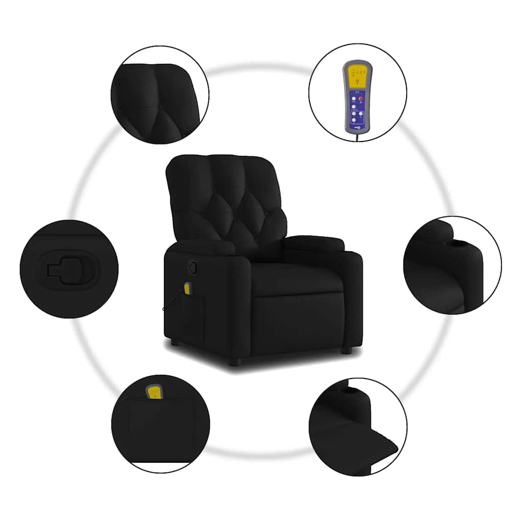 Massagestoel van zwart kunstleer is nu te koop bij PeponiXL, paradijselijk wonen!