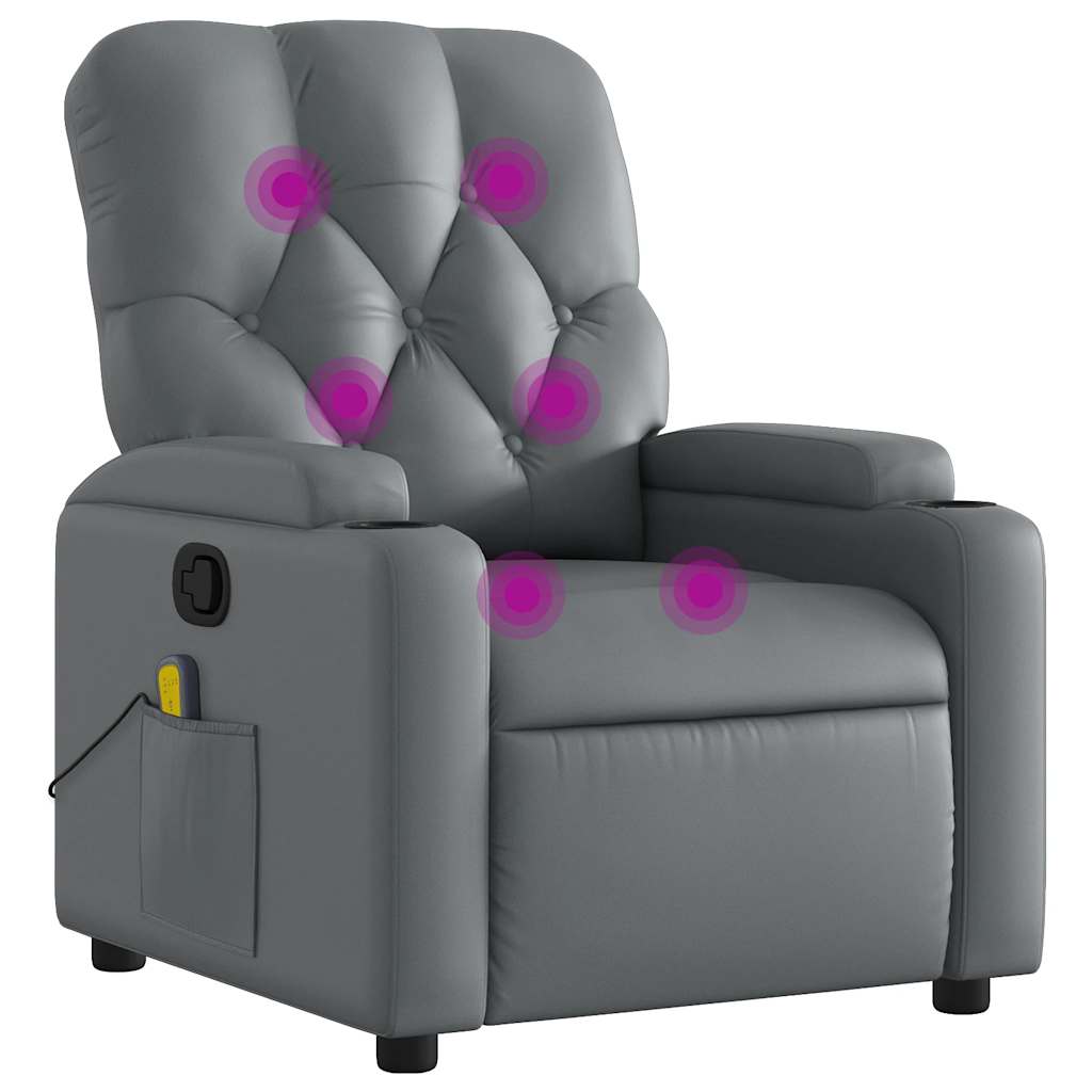Massagestoel van grijs kunstleer is nu te koop bij PeponiXL, paradijselijk wonen!