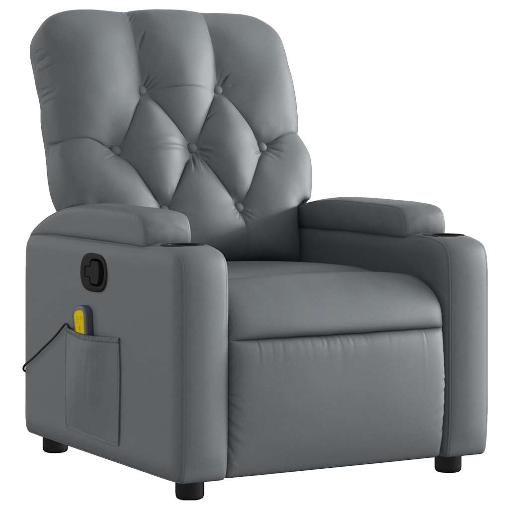 Massagestoel van grijs kunstleer is nu te koop bij PeponiXL, paradijselijk wonen!