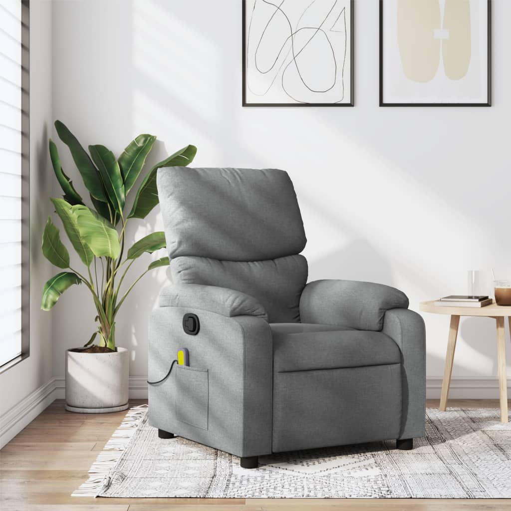 Massagestoel met lichtgrijze stof is nu te koop bij PeponiXL, paradijselijk wonen!