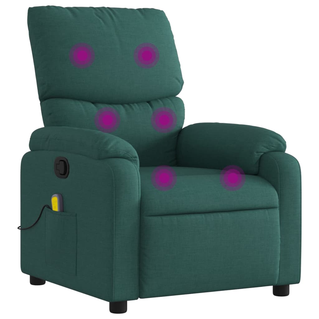Massagestoel met donkergroene stof is nu te koop bij PeponiXL, paradijselijk wonen!