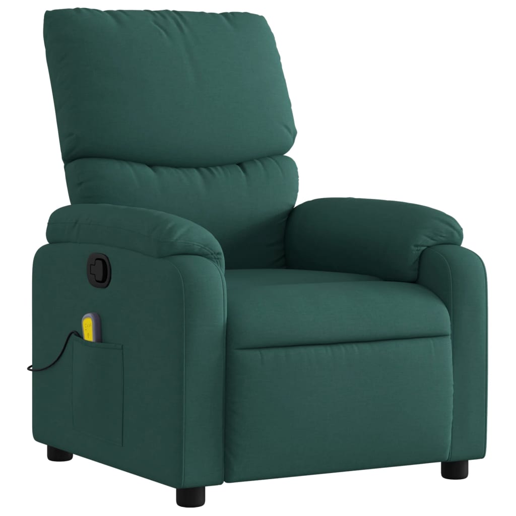 Massagestoel met donkergroene stof is nu te koop bij PeponiXL, paradijselijk wonen!