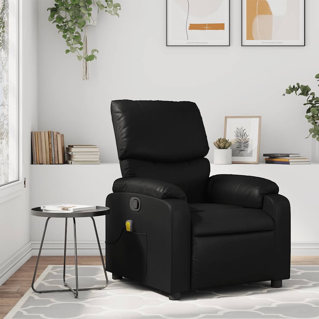 Massagestoel van zwart kunstleer is nu te koop bij PeponiXL, paradijselijk wonen!
