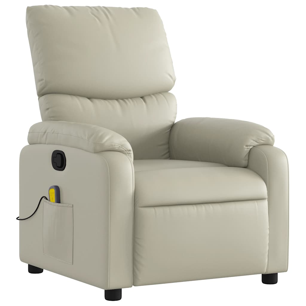Massagestoel van kunstleer in crèmekleur is nu te koop bij PeponiXL, paradijselijk wonen!