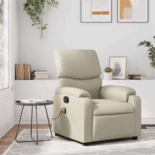 Massagestoel van kunstleer in crèmekleur is nu te koop bij PeponiXL, paradijselijk wonen!
