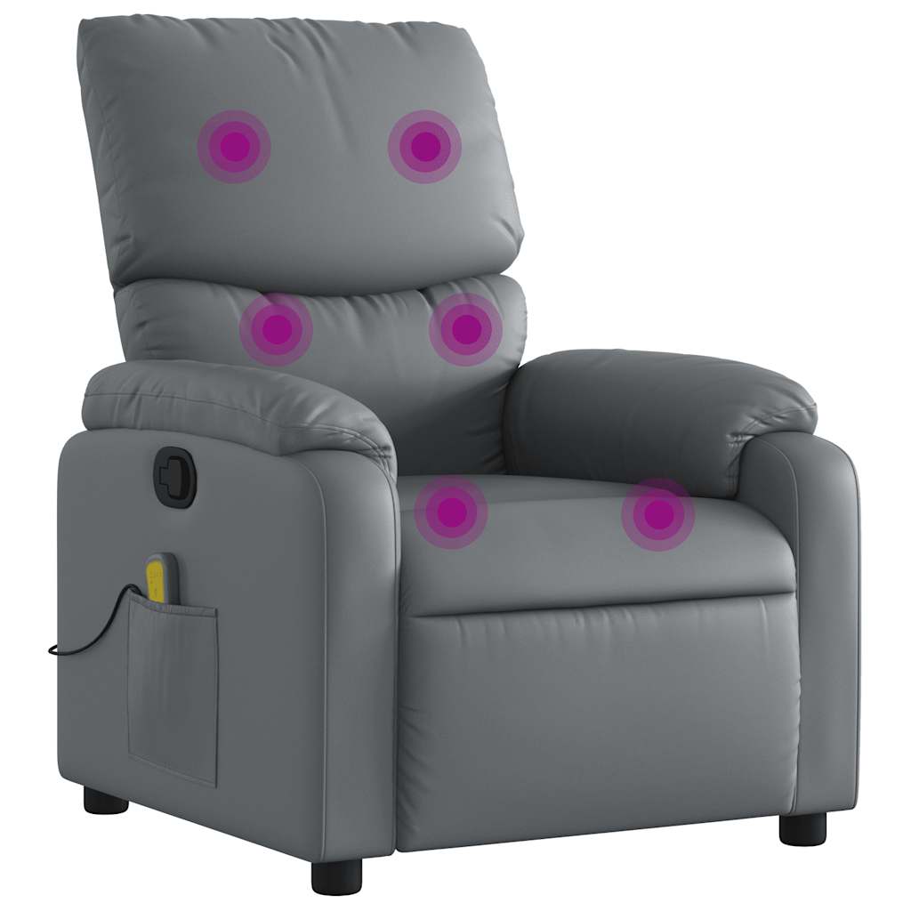 Massagestoel van grijs kunstleer is nu te koop bij PeponiXL, paradijselijk wonen!