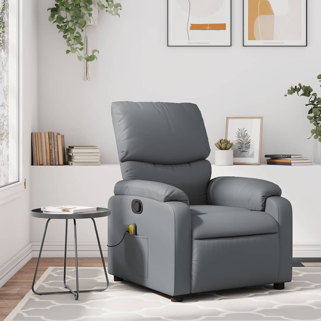 Massagestoel van grijs kunstleer is nu te koop bij PeponiXL, paradijselijk wonen!