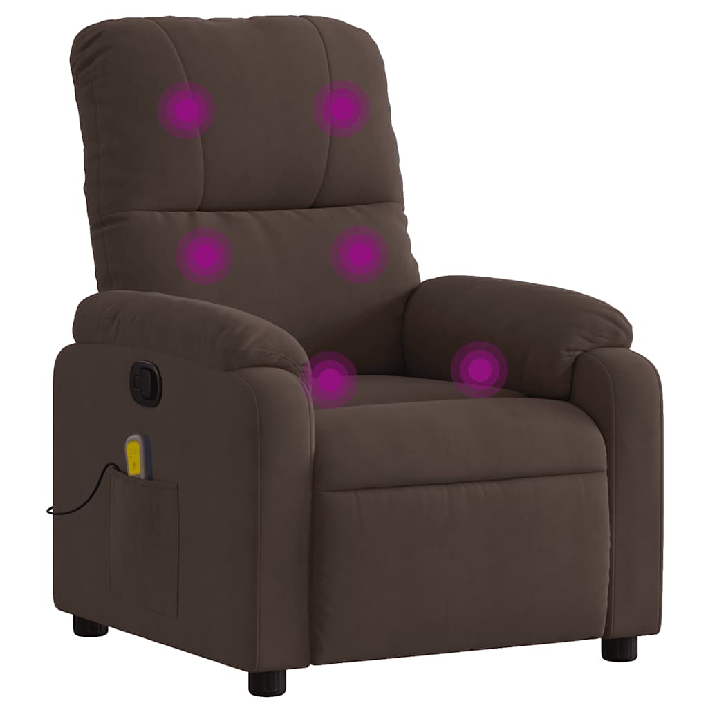Massagestoel van microvezelstof in bruin is nu te koop bij PeponiXL, paradijselijk wonen!