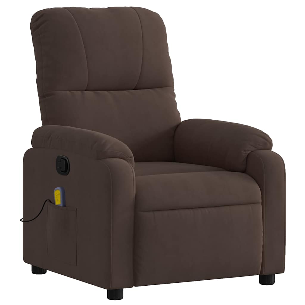 Massagestoel van microvezelstof in bruin is nu te koop bij PeponiXL, paradijselijk wonen!