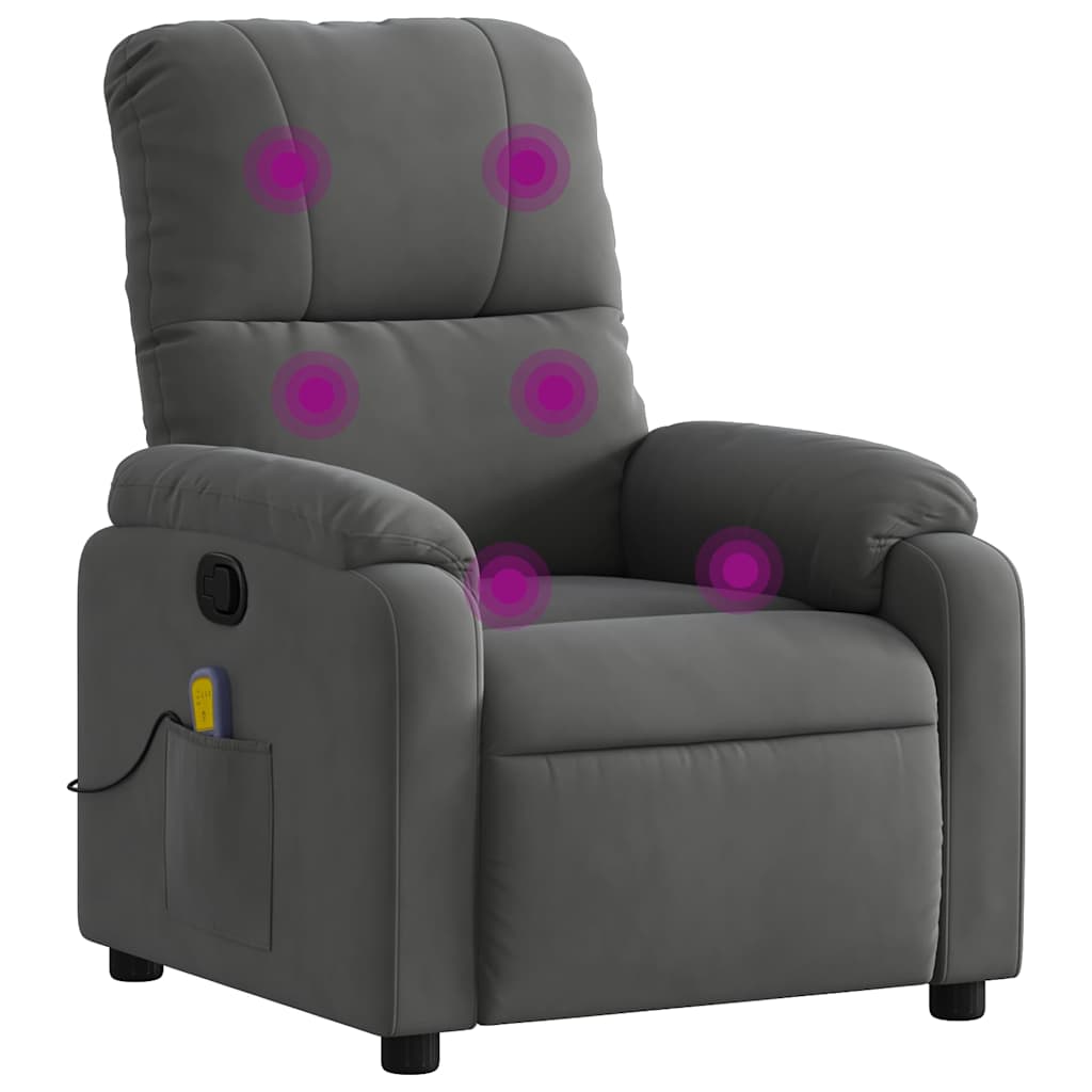 Massagestoel in donkergrijs microvezelstof is nu te koop bij PeponiXL, paradijselijk wonen!