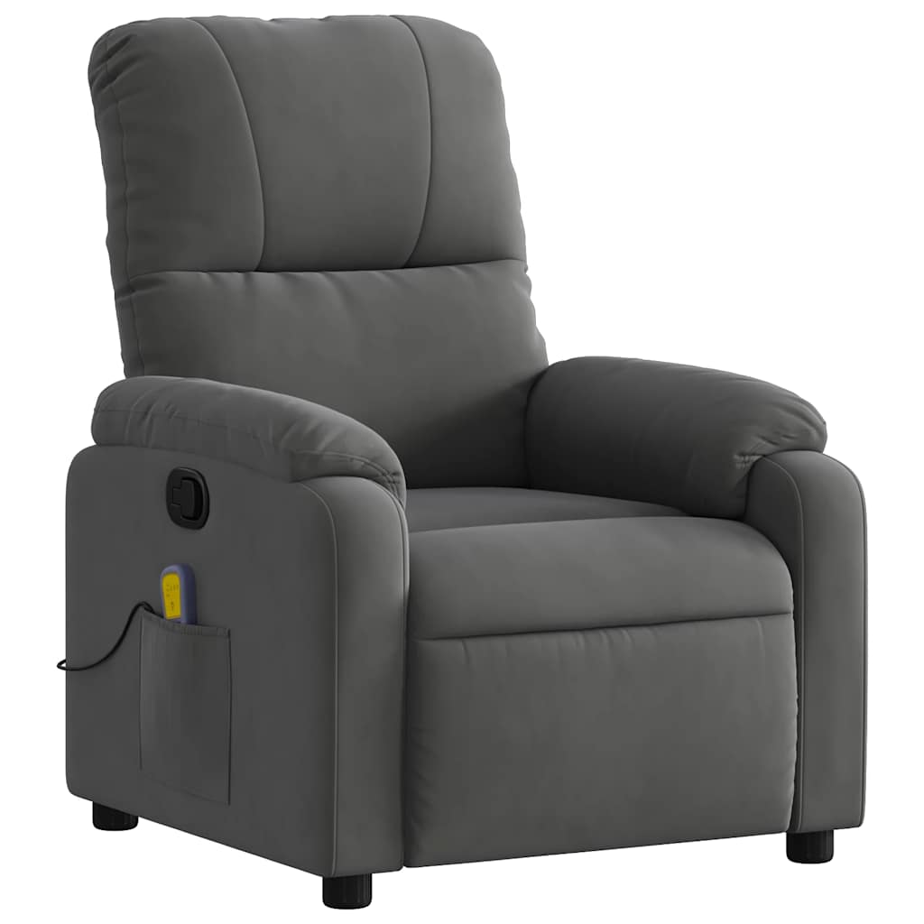 Massagestoel in donkergrijs microvezelstof is nu te koop bij PeponiXL, paradijselijk wonen!