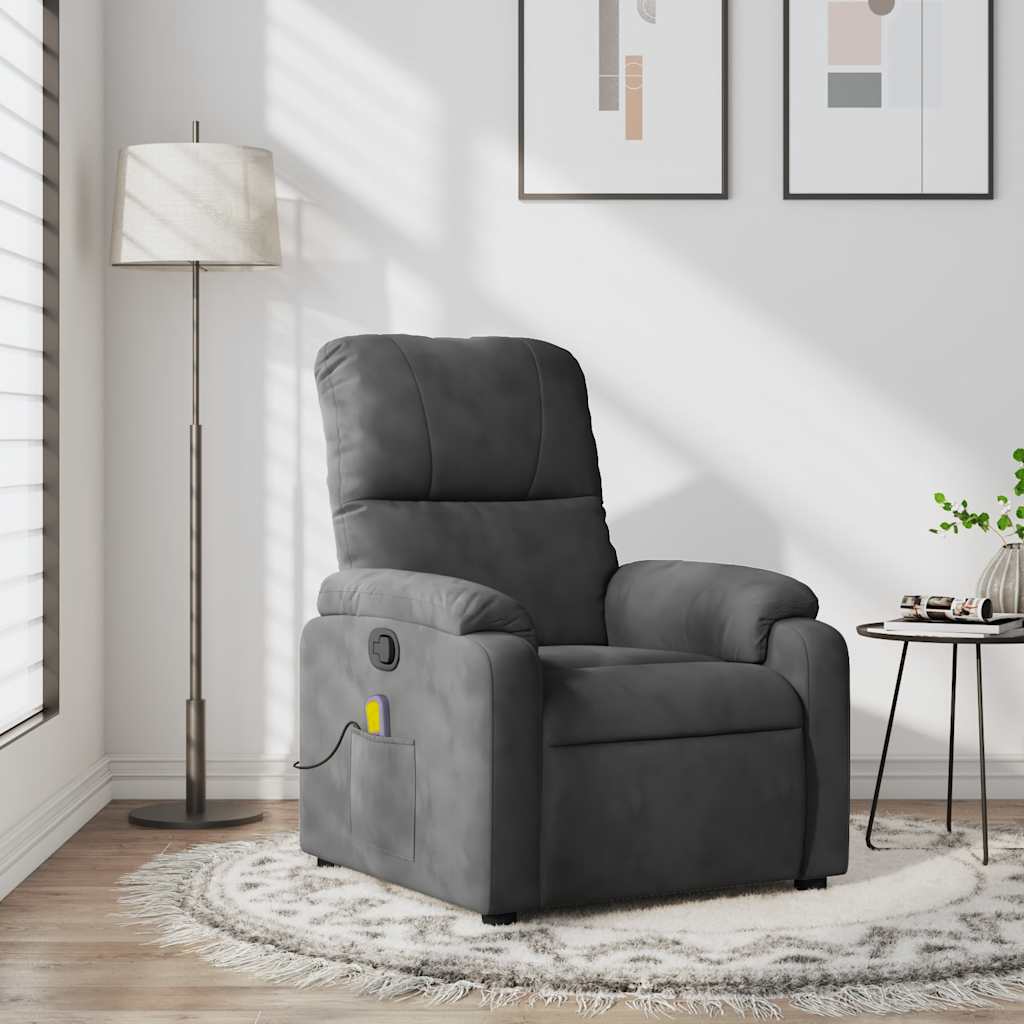 Massagestoel in donkergrijs microvezelstof is nu te koop bij PeponiXL, paradijselijk wonen!