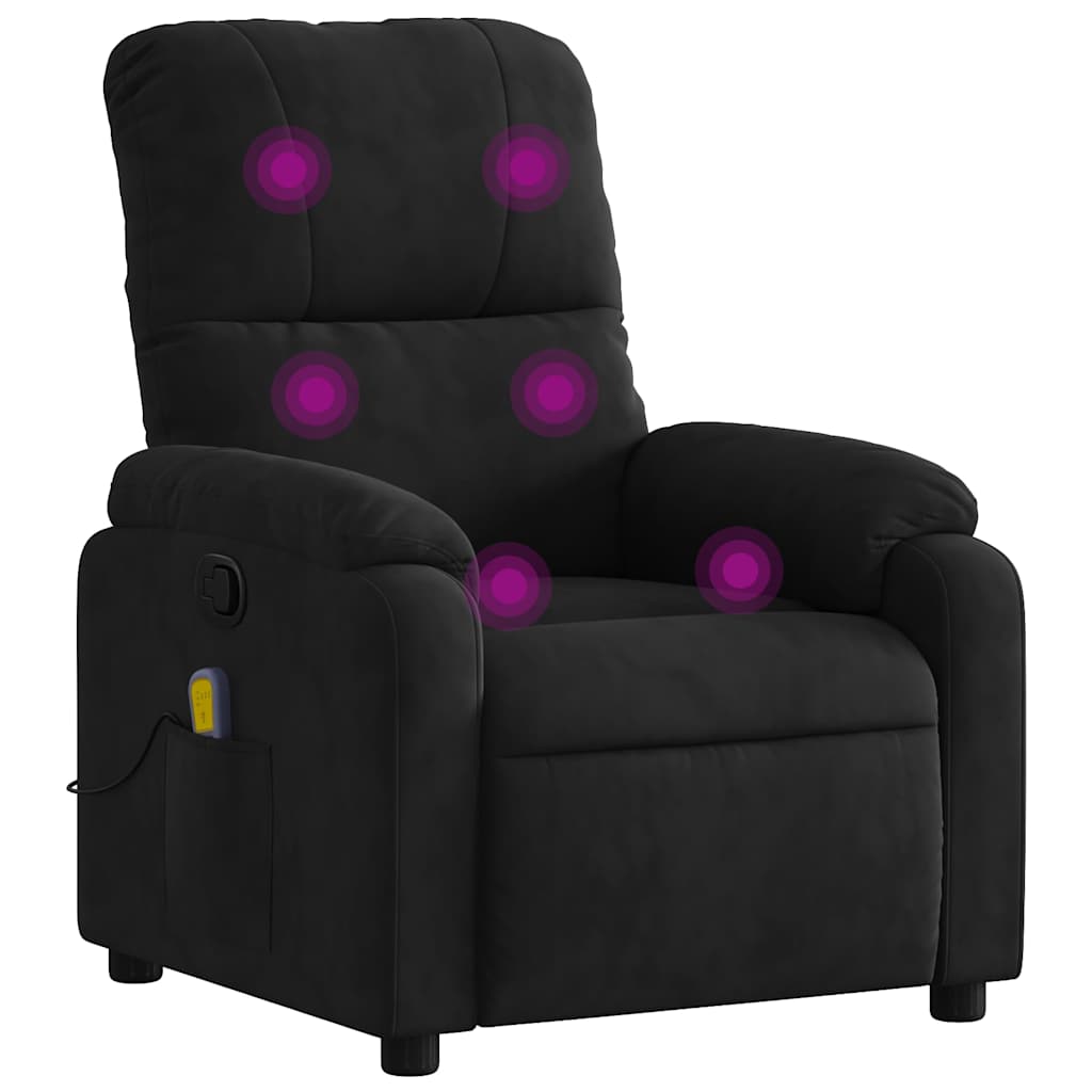 Massagestoel van zwarte microvezelstof is nu te koop bij PeponiXL, paradijselijk wonen!