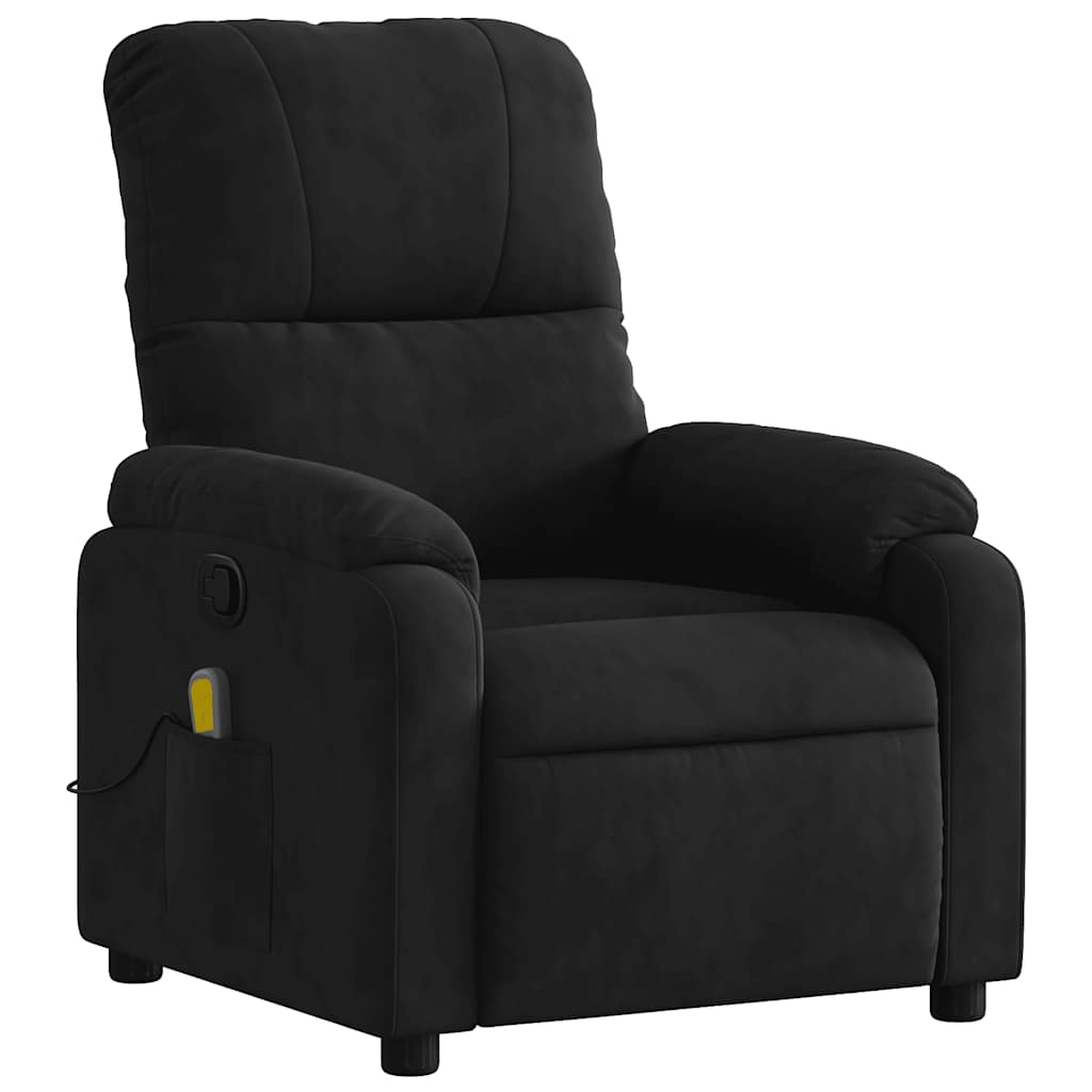 Massagestoel van zwarte microvezelstof is nu te koop bij PeponiXL, paradijselijk wonen!