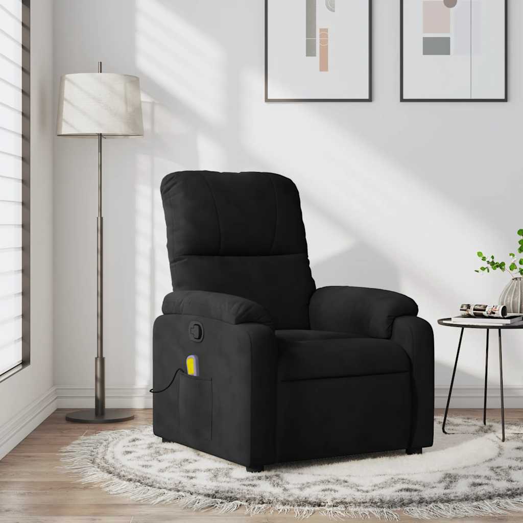 Massagestoel van zwarte microvezelstof is nu te koop bij PeponiXL, paradijselijk wonen!