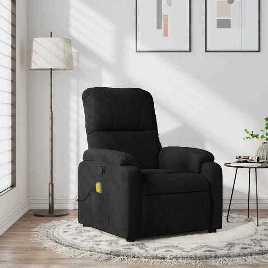Massagestoel van zwarte microvezelstof is nu te koop bij PeponiXL, paradijselijk wonen!