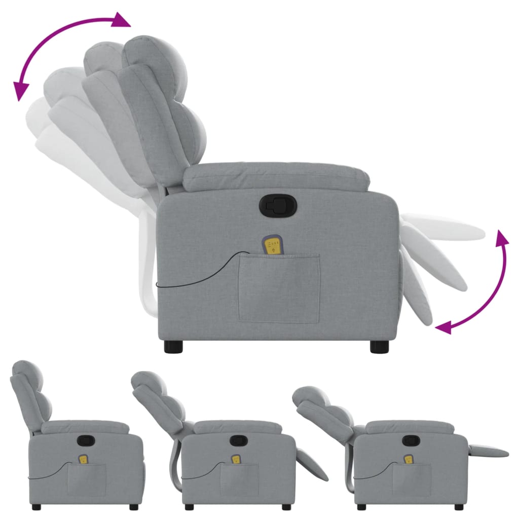 Massagestoel met lichtgrijze stof is nu te koop bij PeponiXL, paradijselijk wonen!