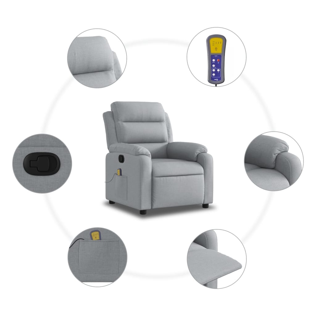 Massagestoel met lichtgrijze stof is nu te koop bij PeponiXL, paradijselijk wonen!