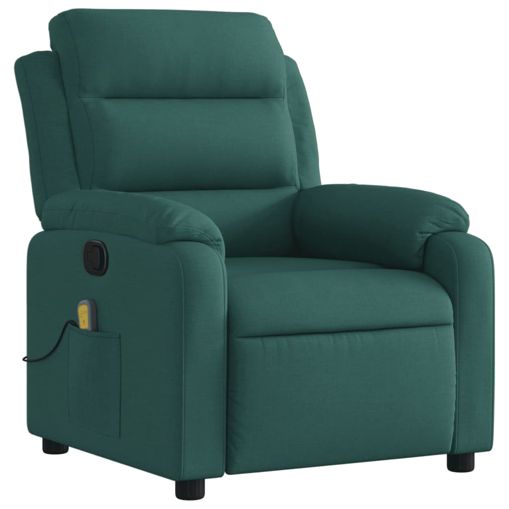 Massagestoel met donkergroene stof is nu te koop bij PeponiXL, paradijselijk wonen!