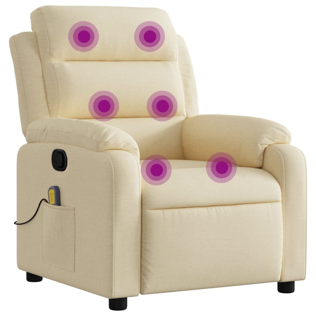 Massagestoel met crèmekleurige stof is nu te koop bij PeponiXL, paradijselijk wonen!