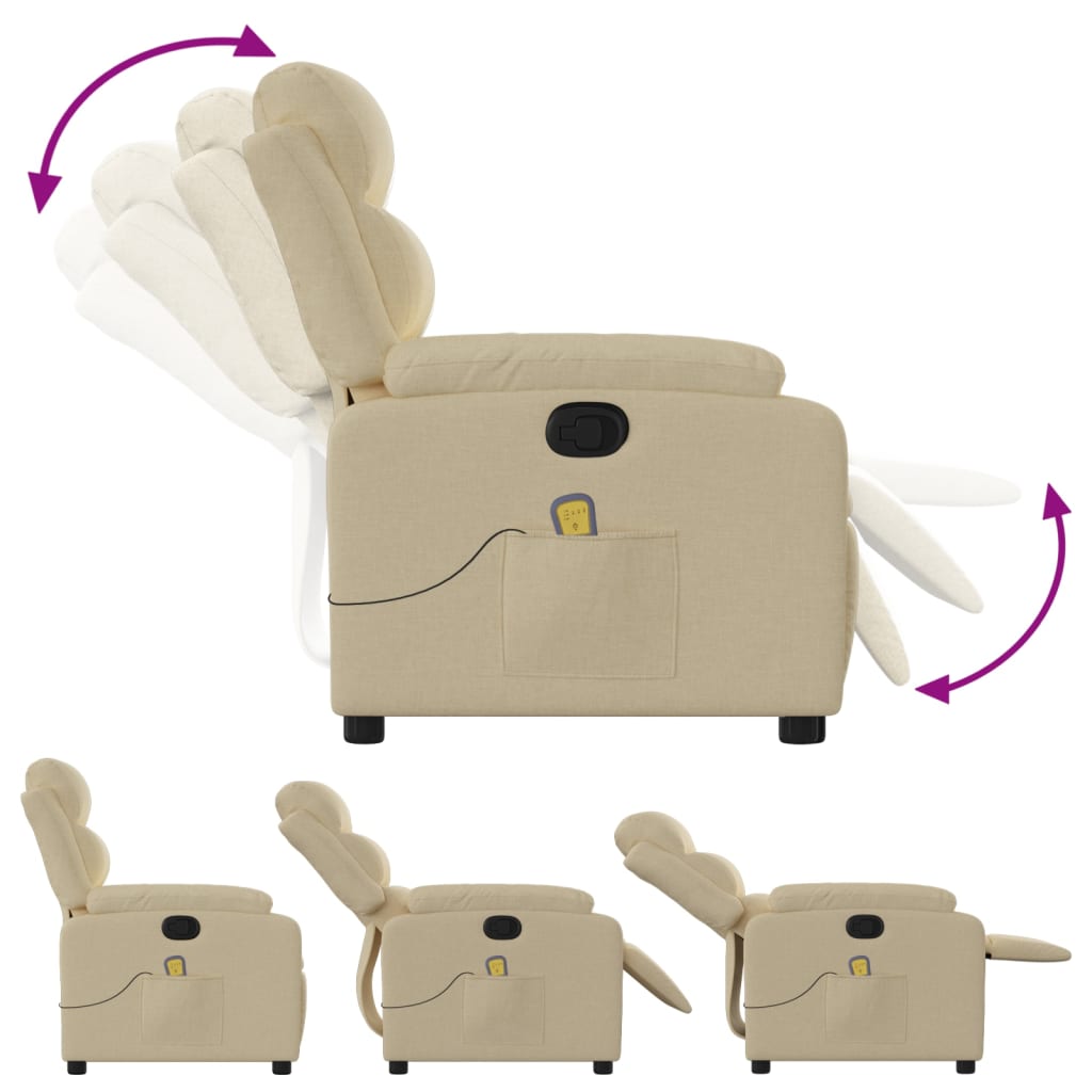 Massagestoel met crèmekleurige stof is nu te koop bij PeponiXL, paradijselijk wonen!