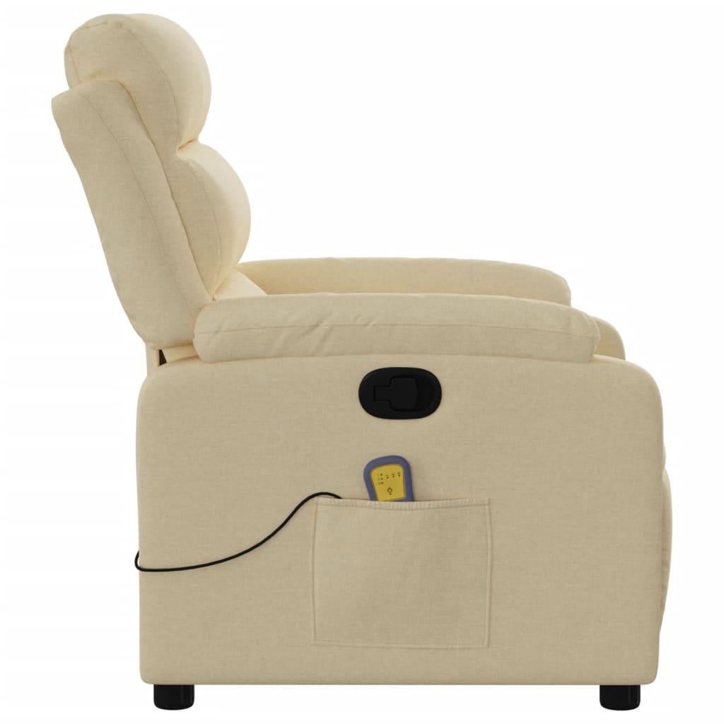 Massagestoel met crèmekleurige stof is nu te koop bij PeponiXL, paradijselijk wonen!