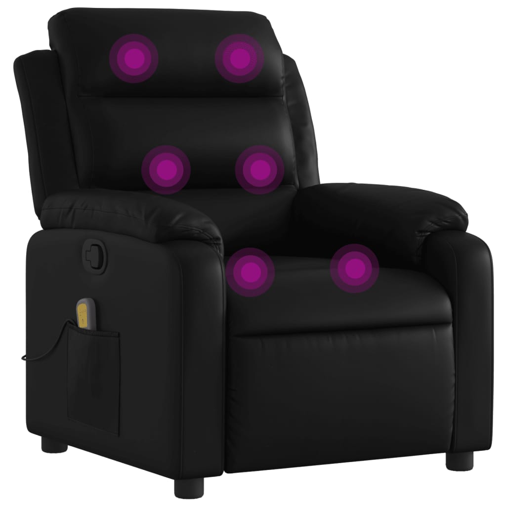 Massagestoel van zwart kunstleer is nu te koop bij PeponiXL, paradijselijk wonen!