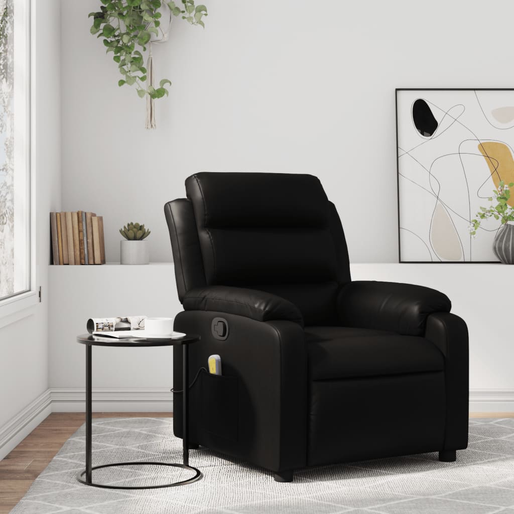 Massagestoel van zwart kunstleer is nu te koop bij PeponiXL, paradijselijk wonen!