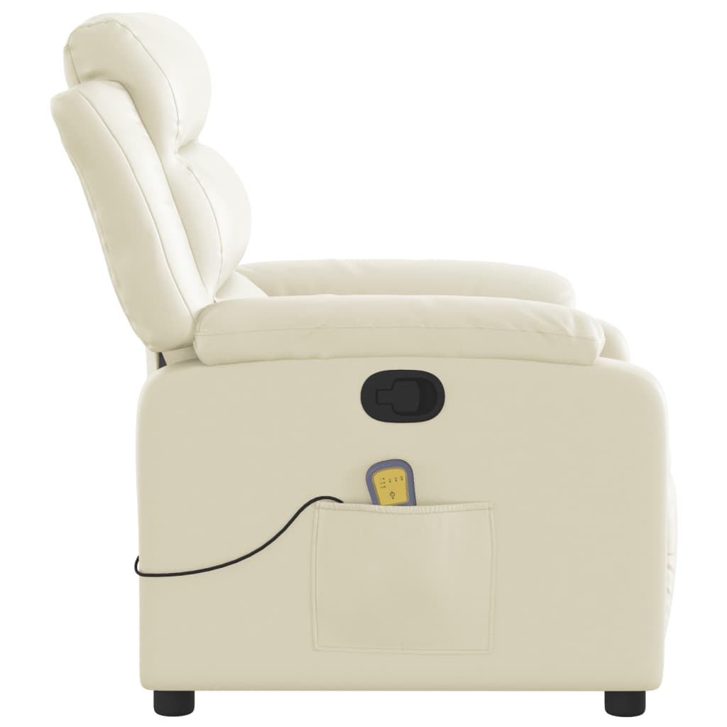 Massagestoel van kunstleer in crèmekleur is nu te koop bij PeponiXL, paradijselijk wonen!