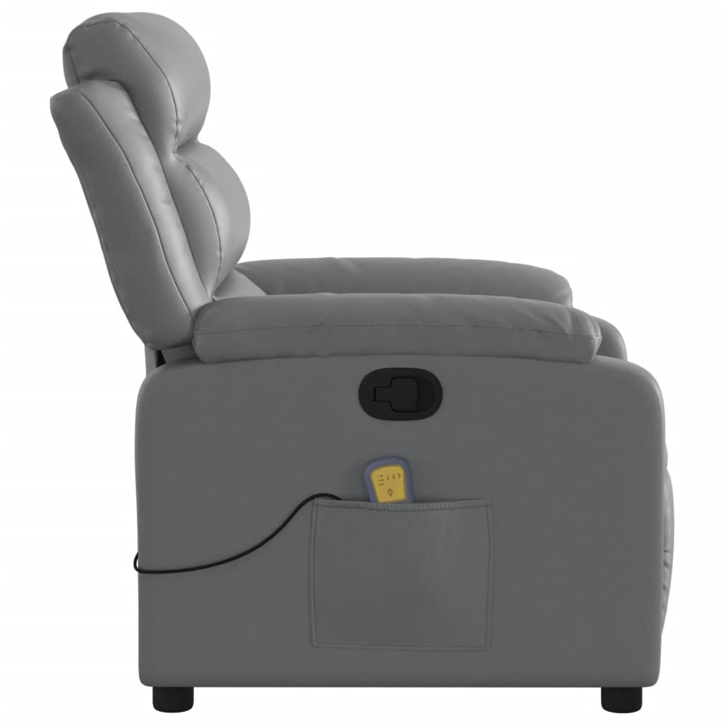 Massagestoel van grijs kunstleer is nu te koop bij PeponiXL, paradijselijk wonen!
