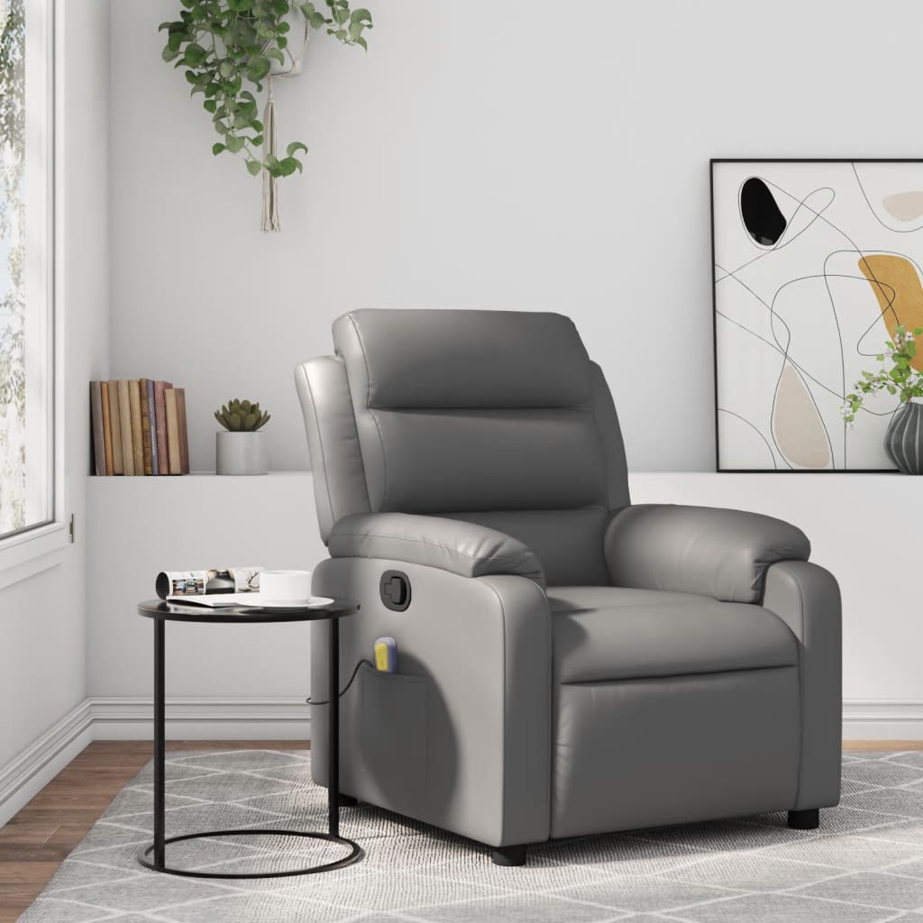 Massagestoel van grijs kunstleer is nu te koop bij PeponiXL, paradijselijk wonen!
